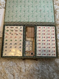 Vintage Chinese Mahjong Set Traditional 144 Tiles Mah Jong Game Set Case Box - Picture 1 of 19