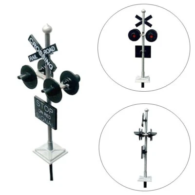 XFY HO Scale Crossing Signal  1pcs Four Red LED Lights 1:87 Train Railway Layout - Image 1 of 4