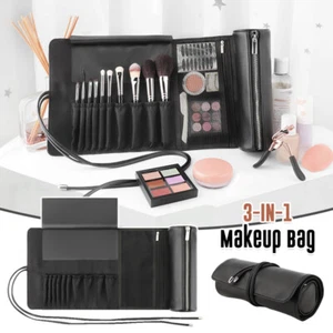 Bolsa de Maquillaje 3 en 1 Rodante Cepillos Cosméticos Protector Herramientas de Belleza Bolsa Soporte - Imagen 1 de 16
