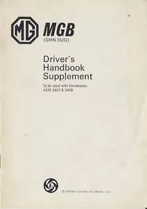 MGB Handbook Supplement 1975 AKM 3507 - Picture 1 of 1