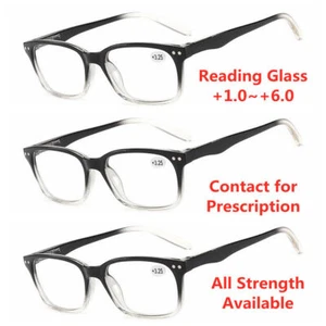 Herren Damen schwarz transparent Federscharniere individuell Leseglas +1,0~+6,0 - Bild 1 von 2