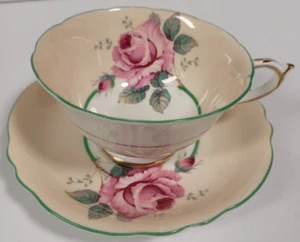 Tazza da tè vintage Paragon, piattino, rosa cavolo rosa, doppia garanzia RARA pesca - Foto 1 di 15