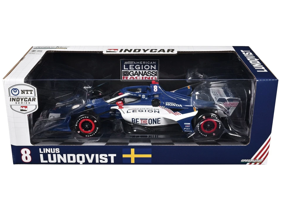 GREENLIGHT 11253 1 18 2024 #8 LINUS LUNDQVIST (AMERCIAN LEGION) INDYCAR