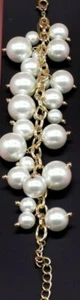 Thalia Sodi Bracelet Shaky Faux White Pearls Gold-Tone Chacha MSRP $39 - Picture 1 of 2