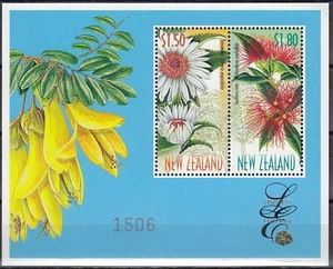 NUEVA ZELANDA 1999 Flores de Árbol Nativo, Edición Limitada Hoja Miniatura MNH - Imagen 1 de 1