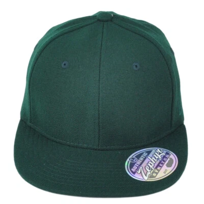 Zephyr Dark Forest Green Flex Fit Medium/Large Flat Bill Blank Stretch Hat Cap - Image 1 of 4