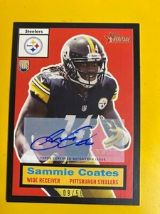 D54436  2015 Topps Heritage Autographs Black #12 Sammie Coates STEELERS #09/56