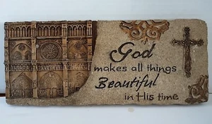 God Makes All Things Beautiful Plaque Wall Art Home Cross Faith Christ Read Desc - Picture 1 of 10