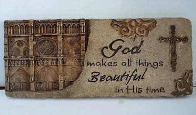 Dios hace todas las cosas hermosa placa arte de pared hogar cruz fe Cristo leer descripción Foto 1 de 4