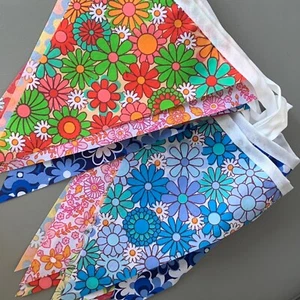 Handmade Fabric Floral Bunting Different Lengths~Designs Weddings Vintage Shabby - Picture 1 of 12