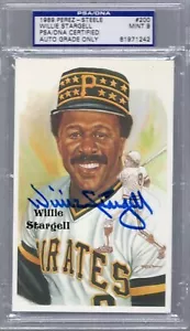 WILLIE STARGELL HAND SIGNED HALL OF FAME PEREZ STEELE CARD MINT 9 PSA SLABBED - Picture 1 of 2