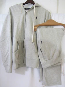 Polo Ralph Lauren 100% Cotton Fleece Jogger Sweatsuit Grey Sz XL - Picture 1 of 18