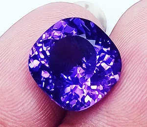 Certified Loose Gemstone Natural Purple Tanzanite 8.80 Ct Cushion Shape - Picture 1 of 6