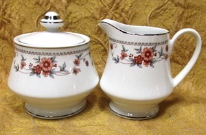 vintage SHEFFIELD Anniversary pattern Fine Porcelain China -sugar & creamer - Picture 1 of 6