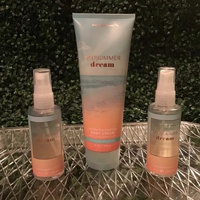 BATH & BODY WORKS MIDSUMMER DREAM 2 BODY MIST SPRAY E HIDRATACIÓN JUEGO DE CREMA CORPORAL Foto 1 de 4