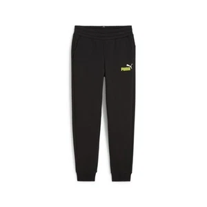 PUMA Essentials TwoTone Logo Pants Youth Boys Black Casual Athletic Bottoms 5869 - Picture 1 of 2