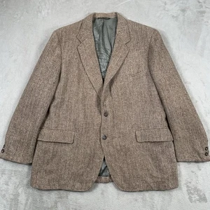 Chaqueta Harris Tweed Para Hombres 48 R Marrón Lana Caza Espiga EE. UU. América De Colección - Imagen 1 de 16
