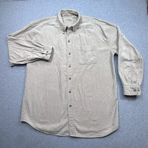 Vintage LL Bean Cord Button Down Langarm Hemd Herren Gr. L hellbraun - Bild 1 von 4