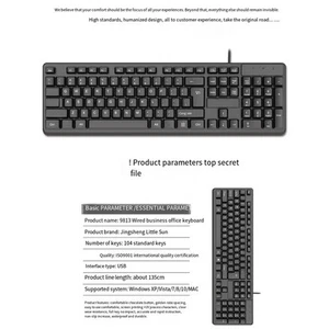 USB Wired USB Wired Connection Black Keys Multi Language Letter Keycaps - Photo 1/9