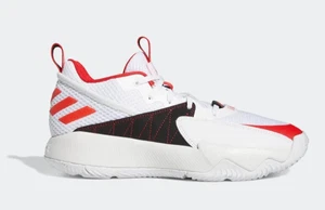 ADIDAS Basketball-New-Men's Dame Certified White/Red/Gray GY8965-Men's Size 10 - Picture 1 of 12