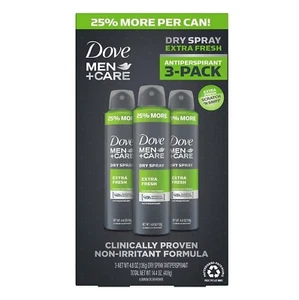 Dove Men + Care EXTRA FRESH Dry Spray Antiperspirant Deodorant 4.8oz  Lot Of 3 - Picture 1 of 1