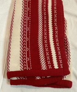 Neu mit Etikett Martha Stewart Kollektion FairIsleÜberwurf rot Strick Sherpa 60”x50” nicht mehr produziert - Bild 1 von 8
