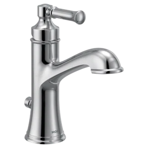 Moen 6803 Dartmoor Single Handle Bathroom Sink Faucet with Deckplate, Chrome - Picture 1 of 6