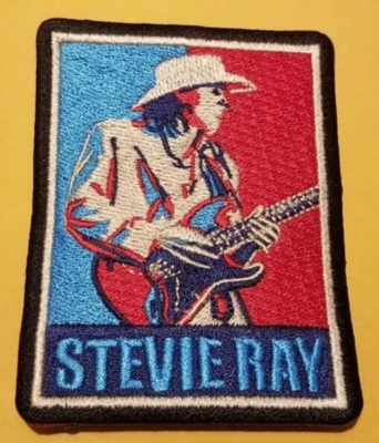 BURNSEYS CUSTOMS Embroidered Stevie Ray Vaughan blues rock Band Patch approx 2.75x3.5"