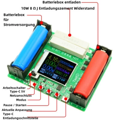 1/2/4 Stk 18650 lithium battery Capacity tester maH mwH digital discharge Board - Bild 1 von 4