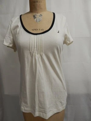 Nautica Sleepwear Crew Neck Short Sleeve Sleep Shirt Ivory NWT - Image 1 of 2