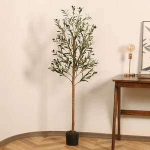 5FT Artificial Olive Tree Tall Faux Silk Plant for Home Office Decor Indoor Fake - Picture 1 of 12