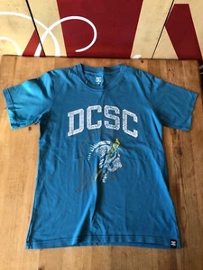 DC Boys T-Shirt M Medium Turquoise Blue Skull  & Lightening Design 100% Cotton - Picture 1 of 7