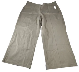 Old Navy High Waist Pants Women 3X Beige Pixie Wide Leg Career Stretch NWT - Picture 1 of 13