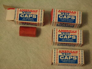 Vintage 3 unopened boxes of American West Caps by Esquire plus More Toy Pistols