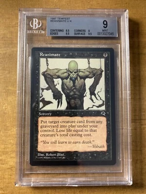 MTG✨REANIMATE✨Tempest BGS 9 MINT Uncommon SORCERY 1997 Vintage BLISS Art LOW POP - Image 1 of 2