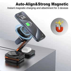 3 in1 Wireless Charger Kabellos Ladegerät Ladestation 30W Für Apple Watch iPhone - Bild 1 von 9