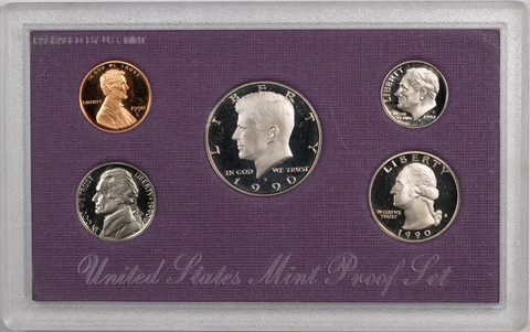 1990-S U.S MINT 5 COIN PROOF SET MAGNIFICENT LUSTER APPEAL BU UNC SELECT (MR) Cover
