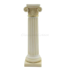 Columna de orden jónica griega antigua 6,5" alabastro - 16,50 cm adorno de mármol fundido - Imagen 1 de 5