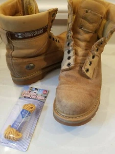 RARE 1990s Urban Hip-Hop Rap Culture Cross Colours Leather Boots Mens Size 10.5 - Picture 1 of 11