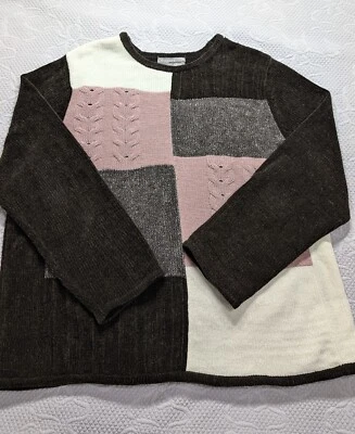 Designers Originals 2X Women's Color block Chenille Sweater Multi Color - Image 1 of 4