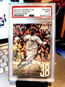 2018 RAFAEL DEVERS STADIUM CLUB "AUTOGRAPHS" ROOKIE #SCARD MINT 9 " RAFFY " - Picture 1 of 9
