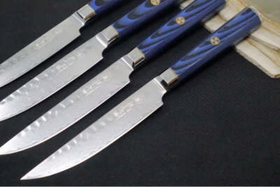 Cangshan Cutlery Kita Series 4pc Steak Knife Set - 67 Layered Forged X-7 Damascu