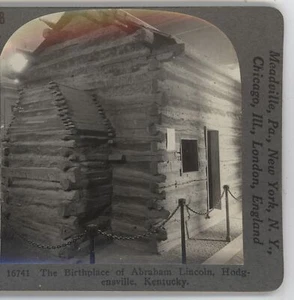 Der Geburtsort von Abraham Lincoln Hodgensville KY Keystone Stereoansicht um 1920 - Bild 1 von 4