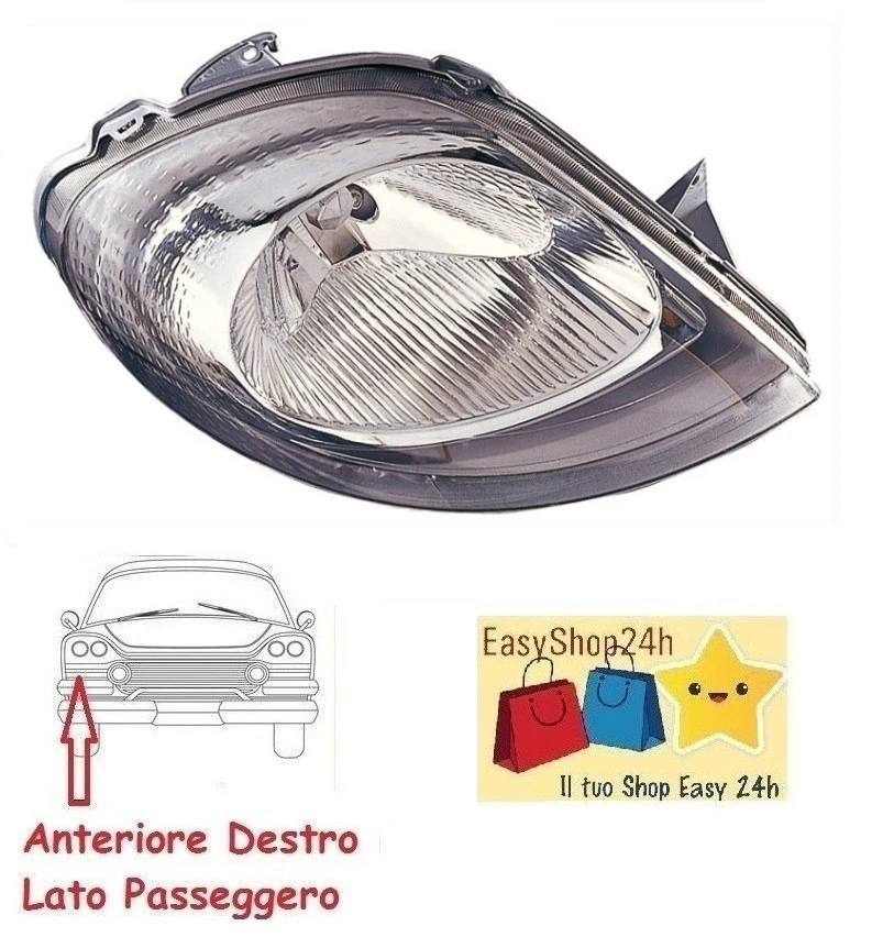 FARO FANALE PROIETTORE ANTERIORE DX PER RENAULT TRAFIC 01 OPEL VIVARO PRIMASTAR - Immagine 1 di 1