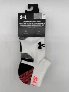 NEW 2 PAIRS MENS UNDER ARMOUR UA PERFORMANCE TECH LOW CUT CUSHIONED SIZE MEDIUM - Picture 1 of 4