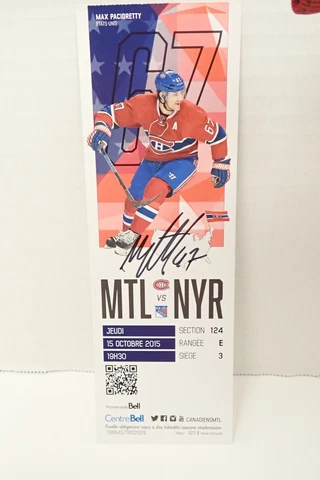 2015 Max Pacioretti SIGNED  Montreal Canadiens Season Ticket GIO-43 Cover