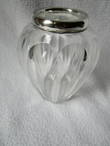 kleine Kristall Vase Glas mit Schliff mit 835 Silbermontur Löwe Stempel 11cm h. - Bild 1 von 6