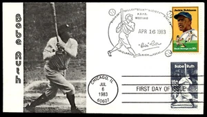 1983 Babe Ruth FDC The Home Run King Portrait Clevenger Cachet-Variety - Picture 1 of 2