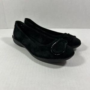 White Mountain 7,5 Medium schwarze bequeme flache Ballerinas aus Wildleder - Bild 1 von 6