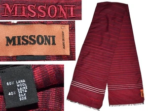 MISSONI Scarf Man Wool / Silk with Cover Made In Italy  MS02 T1P - Imagen 1 de 7
